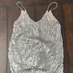 Shimmering Sequin Camisole in Silver